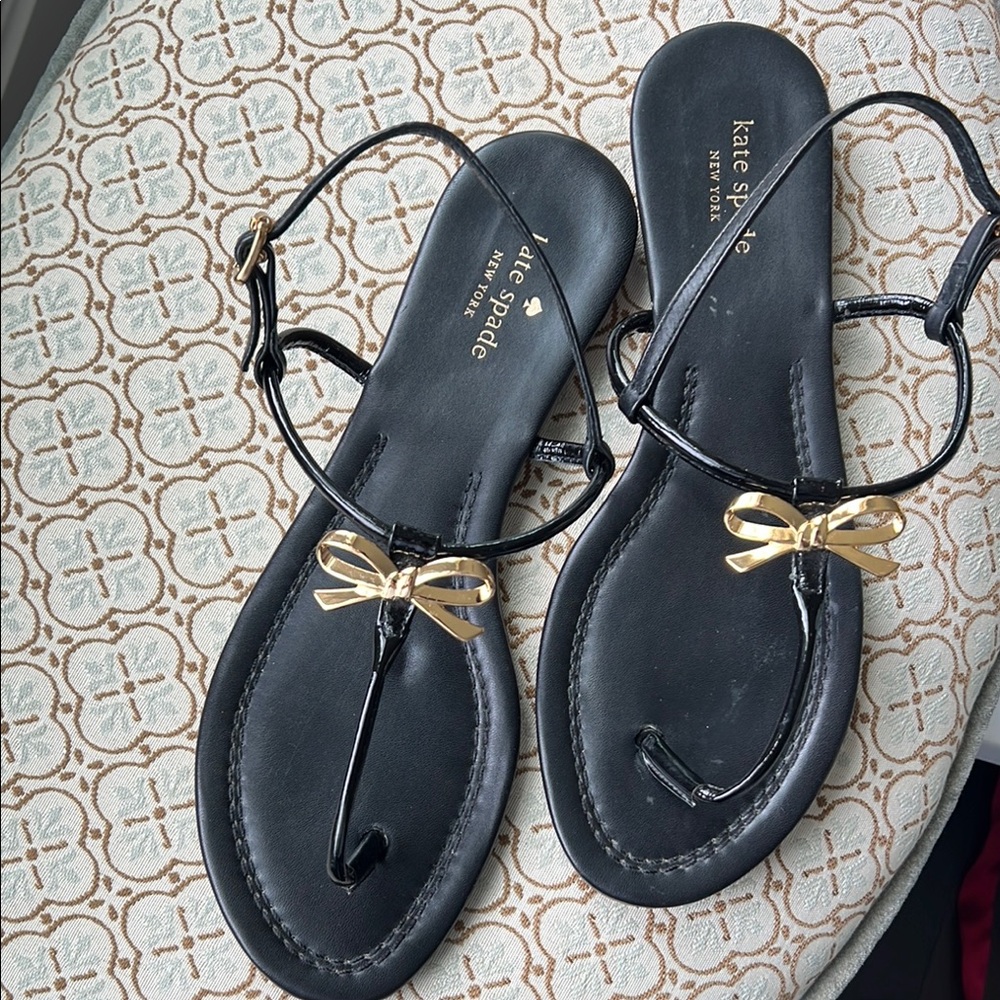 Kate Spade Black Tracie bow sandals. Size 11